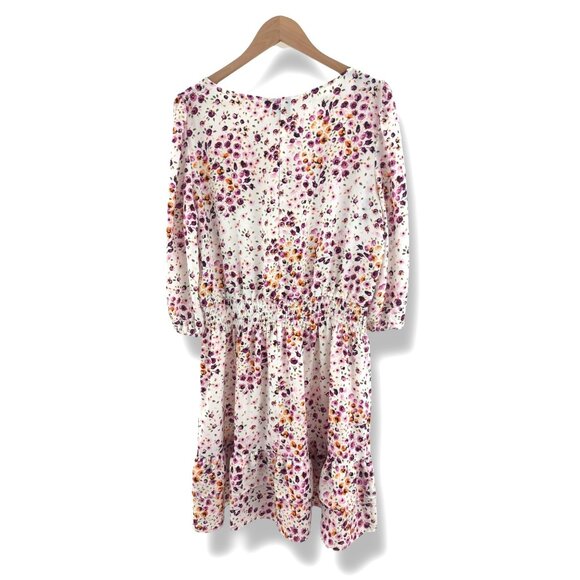 Gabby Skye Floral Print Smocked Waist Flounce Hem Dress Size 14 Summer Wedding - Picture 5 of 9